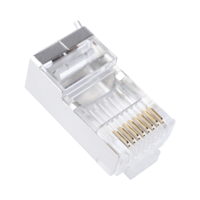 TC6S-100 CONECTOR DE PLUG MODULAR RJ45 CAT6 BLINDADO, CHAPADO DE